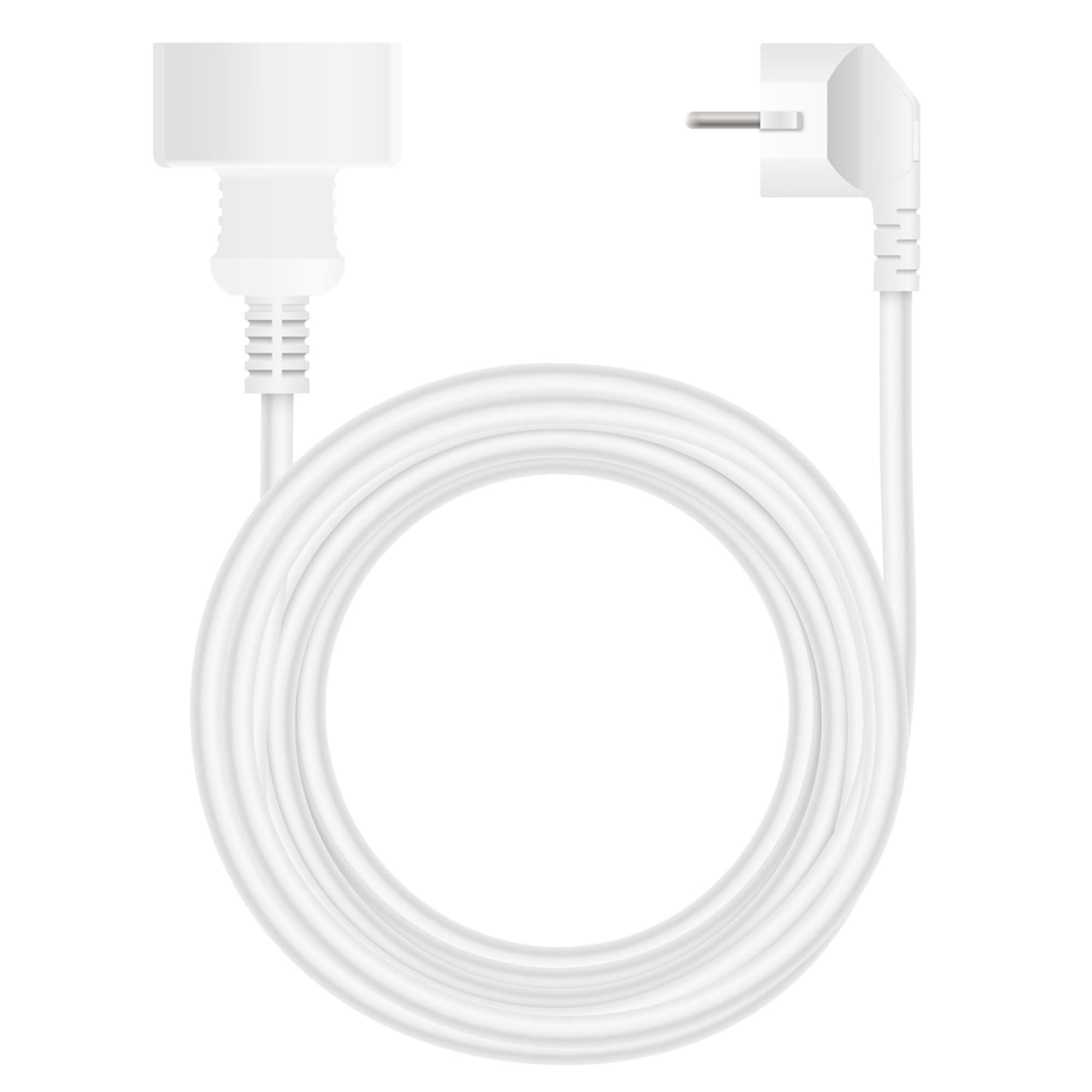 Câble de rallonge Schuko 3 mètres, câble de rallonge 3m, 230V AC, 16A, blanc