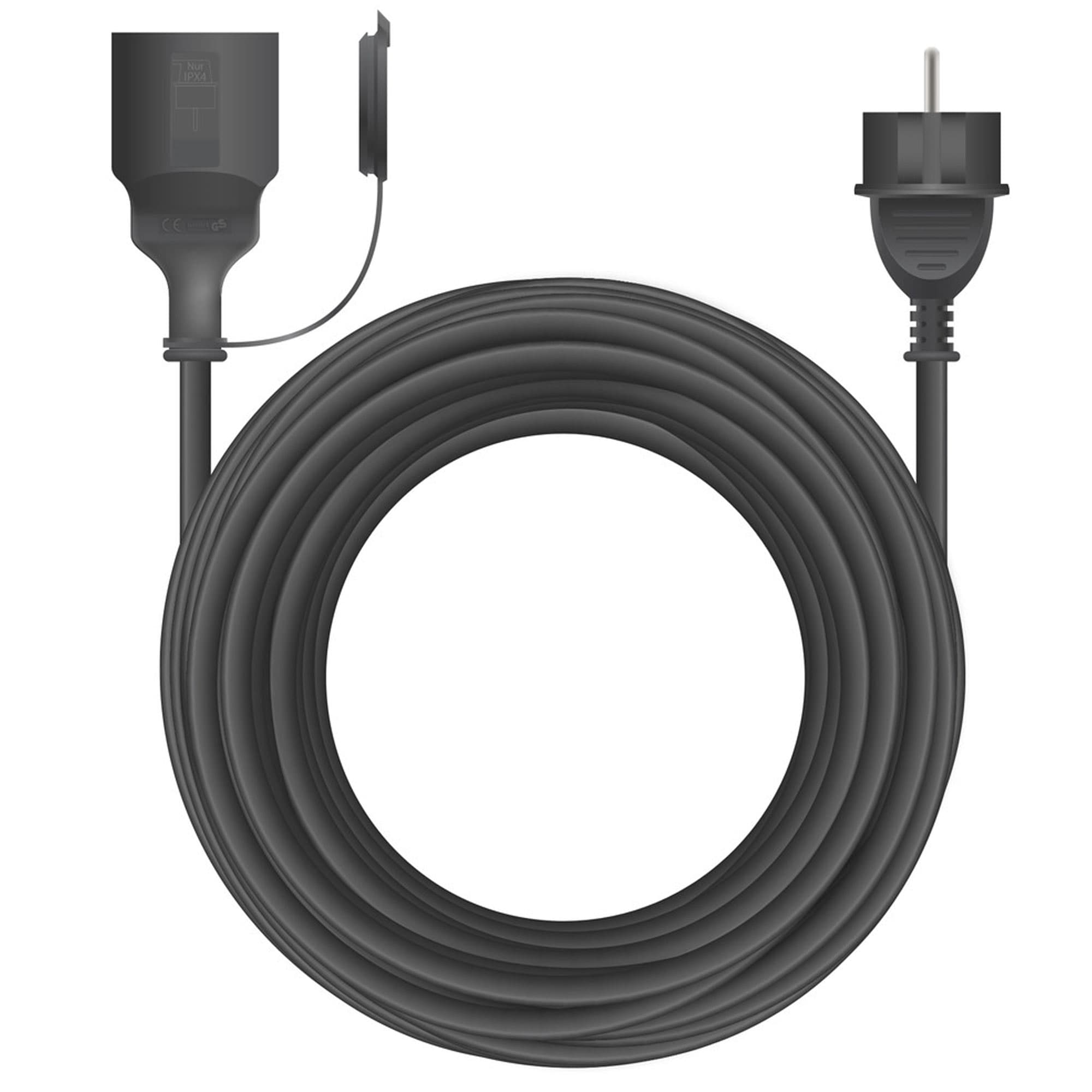 Rallonge de 10 m Schuko 16 A, 230 V AC, noir