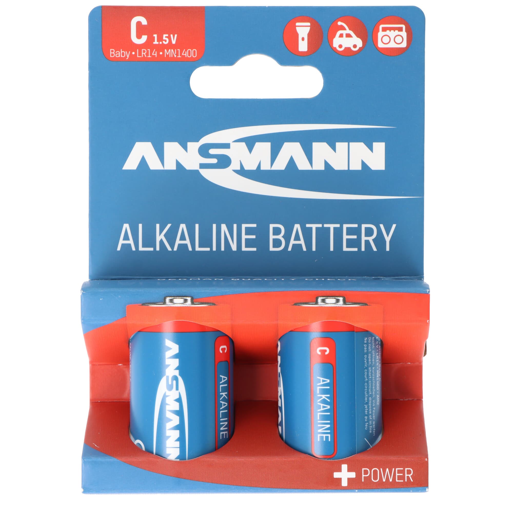 Pile alcaline Ansmann Baby C, LR14, 1,5 V, pack de 2, blister papier