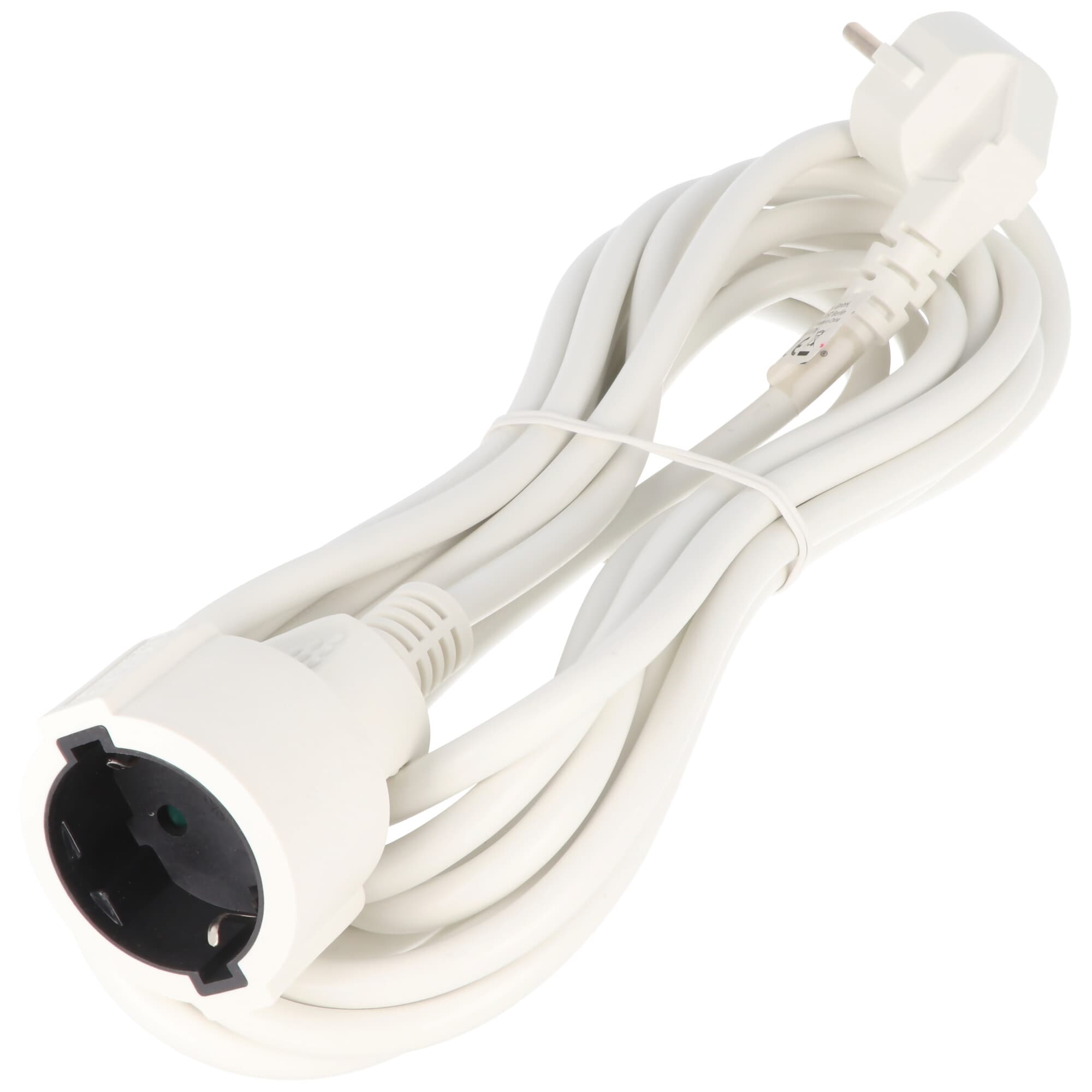 Câble de rallonge Schuko 5 mètres, câble de rallonge 5m, 230V AC, 16A, blanc