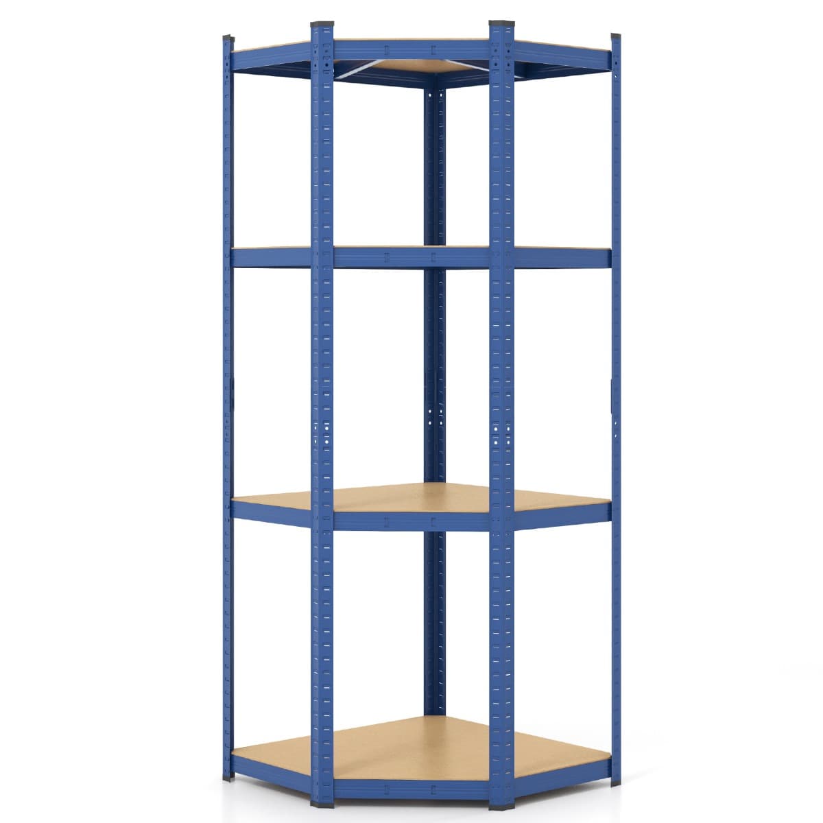 CostwayÉtagère d'Angle à 4 Niveaux Étagère de Rangement d'Atelier Réglable 720 KG Étagère Métallique Robuste 100x80x180CM Bleu