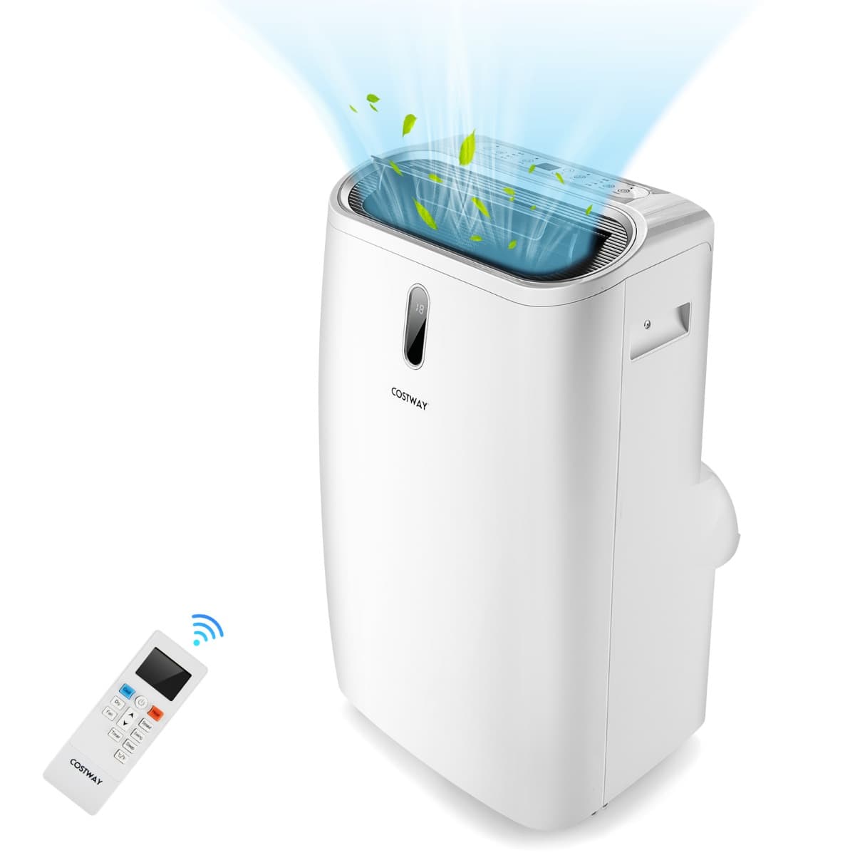 Costway4 en 1 Climatiseur 16 à 32℃ 14000BTU R290 3 Modes Ventilateur Déshumidificateur et Rafraîchisseur Jusqu'à 40㎡ Classe Énergétique A