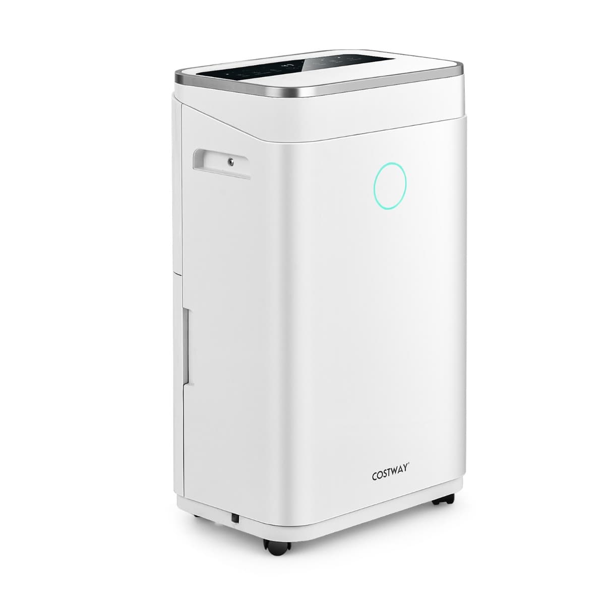 CostwayDéshumidificateur Portable 25L/Jour 30m2 avec Réservoir 6,5L Drainage Continu Minuterie 24H 2 Modes et 2 Vitesses