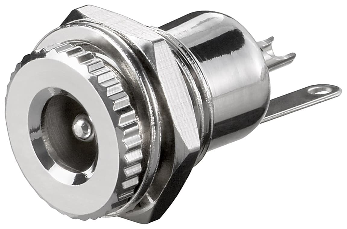 Prise de panneau CC Goobay - broche 2,1 mm, version métallique avec cosses à souder