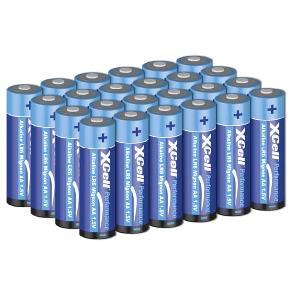 Piles alcalines XCell Performance AA Mignon LR6 – Paquet de 24, idéales pour une utilisation quotidienne