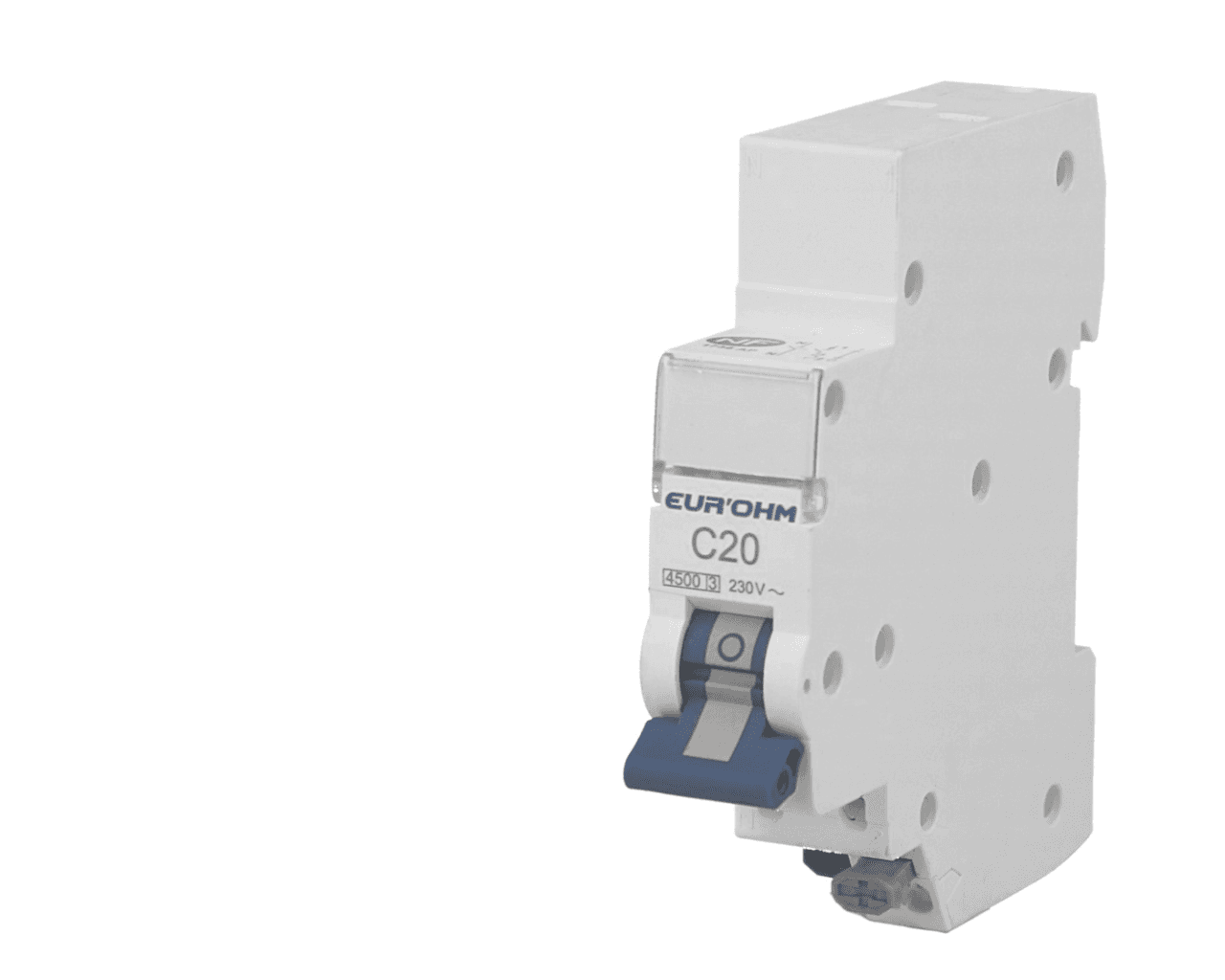 Disjoncteur phase neutre automatique 20A courbe C 4.5kA Eur'Ohm RX Protect